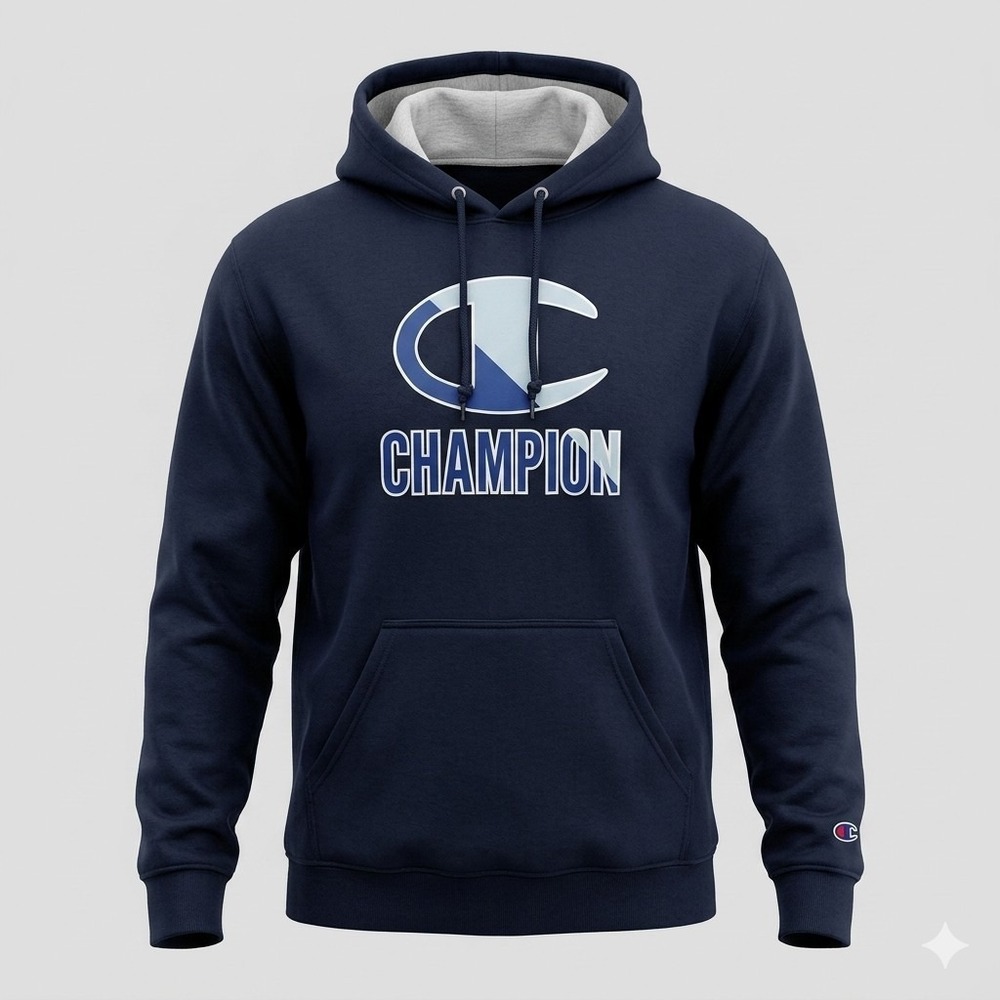 Champion Men’s Navy Logo Hoodie